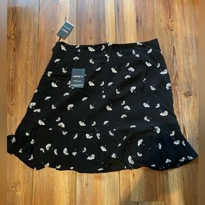 Forever 21 Floral Flounce Hem Skirt